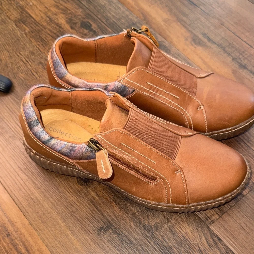 Clarks Brown Espadrilles with Patterned Accent